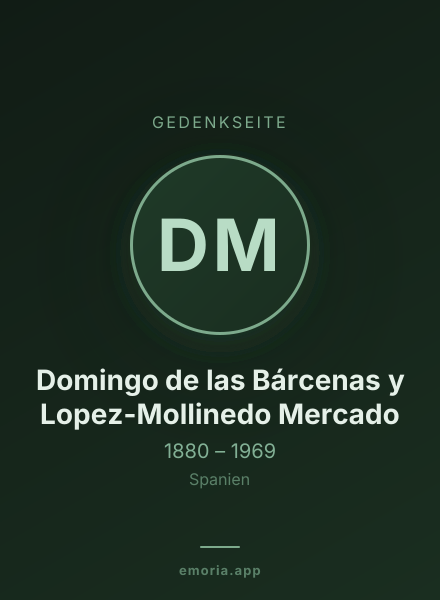 Gedenkportrait von Domingo de las Bárcenas y Lopez-Mollinedo Mercado