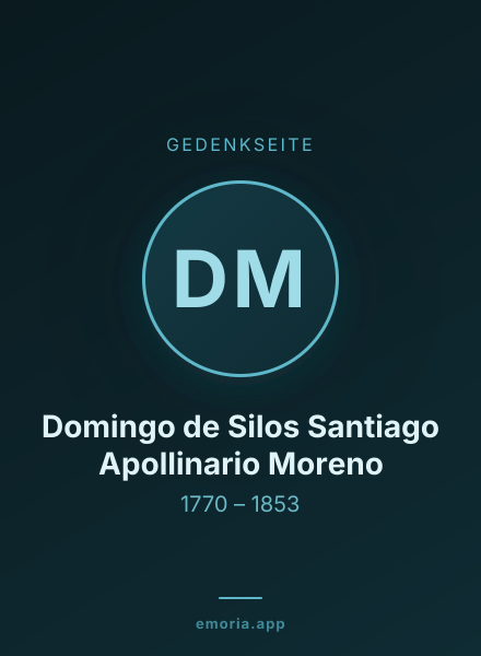 Gedenkportrait von Domingo de Silos Santiago Apollinario Moreno