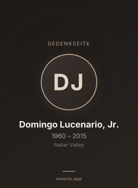 Gedenkportrait von Domingo Lucenario, Jr.