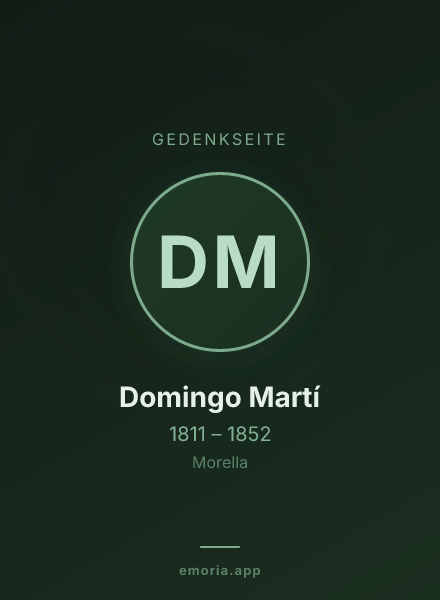 Gedenkportrait von Domingo Martí
