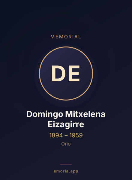 Memorial portrait of Domingo Mitxelena Eizagirre