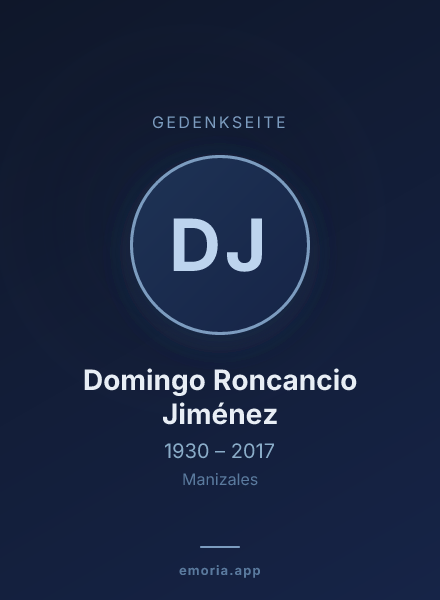 Gedenkportrait von Domingo Roncancio Jiménez