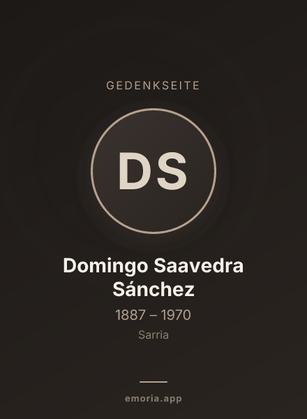 Gedenkportrait von Domingo Saavedra Sánchez