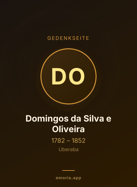 Gedenkportrait von Domingos da Silva e Oliveira