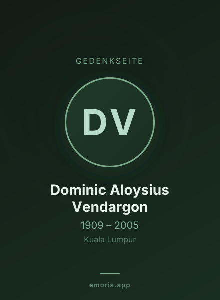 Gedenkportrait von Dominic Aloysius Vendargon
