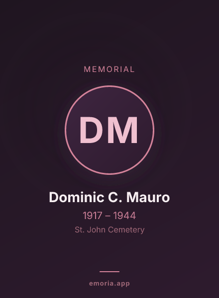 Memorial portrait of Dominic C. Mauro