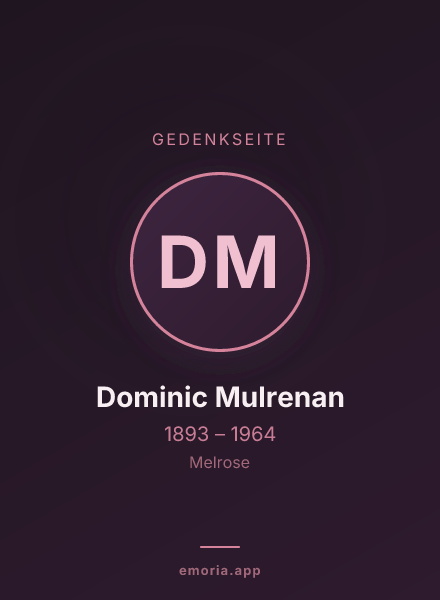 Gedenkportrait von Dominic Mulrenan