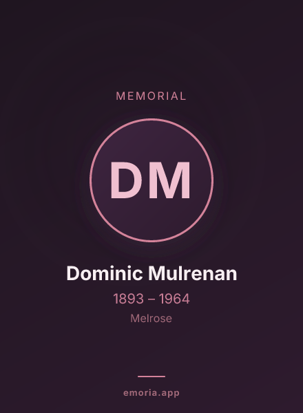 Memorial portrait of Dominic Mulrenan