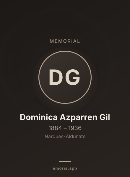 Memorial portrait of Dominica Azparren Gil