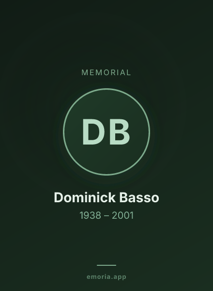 Memorial portrait of Dominick Basso