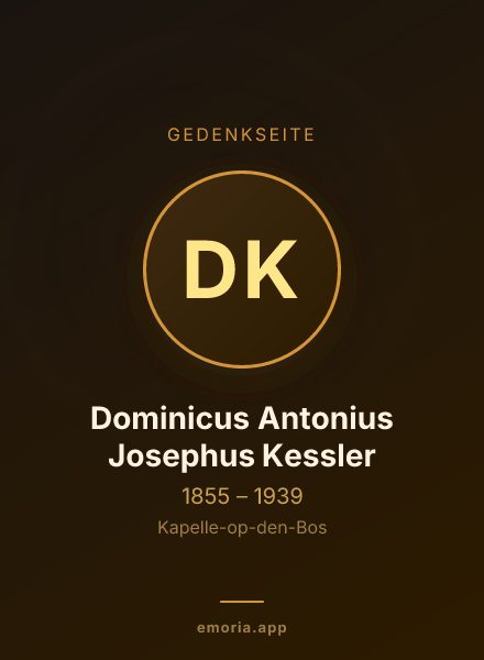 Gedenkportrait von Dominicus Antonius Josephus Kessler