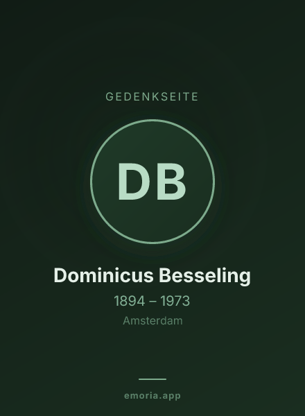 Gedenkportrait von Dominicus Besseling