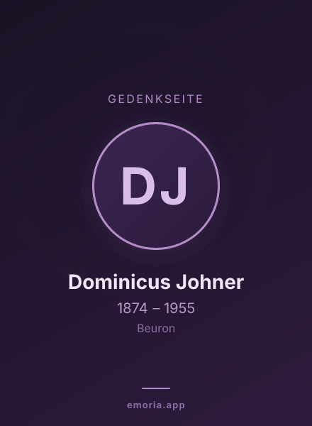 Gedenkportrait von Dominicus Johner