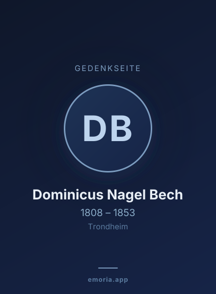 Gedenkportrait von Dominicus Nagel Bech