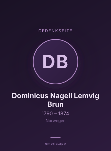 Gedenkportrait von Dominicus Nagell Lemvig Brun