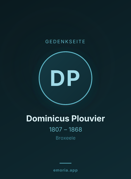 Gedenkportrait von Dominicus Plouvier