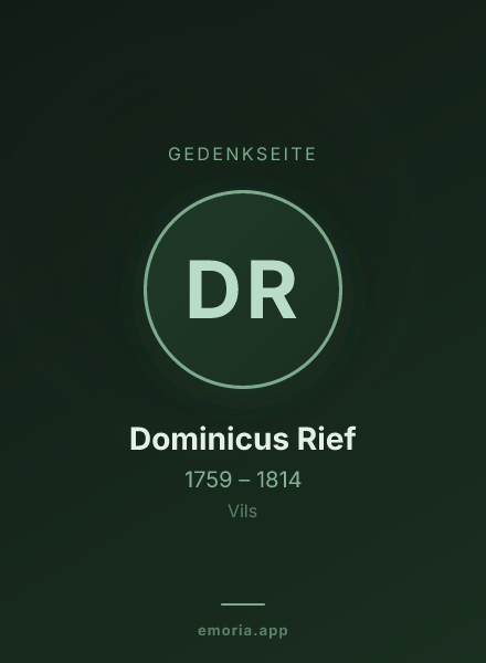 Gedenkportrait von Dominicus Rief