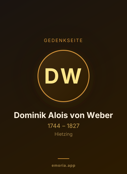Gedenkportrait von Dominik Alois von Weber