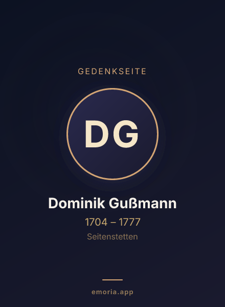 Gedenkportrait von Dominik Gußmann