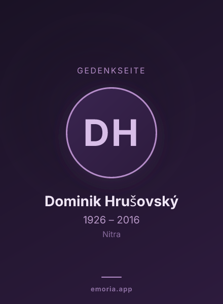 Gedenkportrait von Dominik Hrušovský