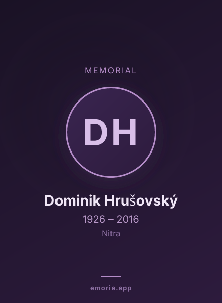 Memorial portrait of Dominik Hrušovský