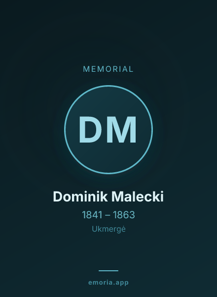 Memorial portrait of Dominik Malecki