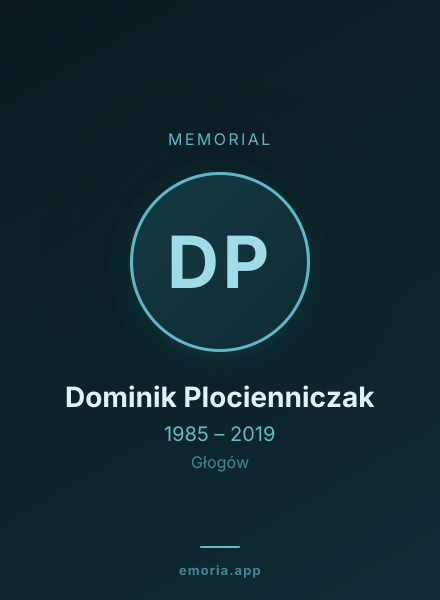 Memorial portrait of Dominik Plocienniczak