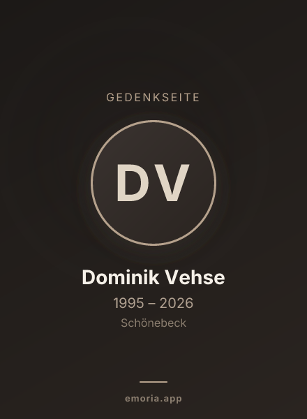 Gedenkportrait von Dominik Vehse