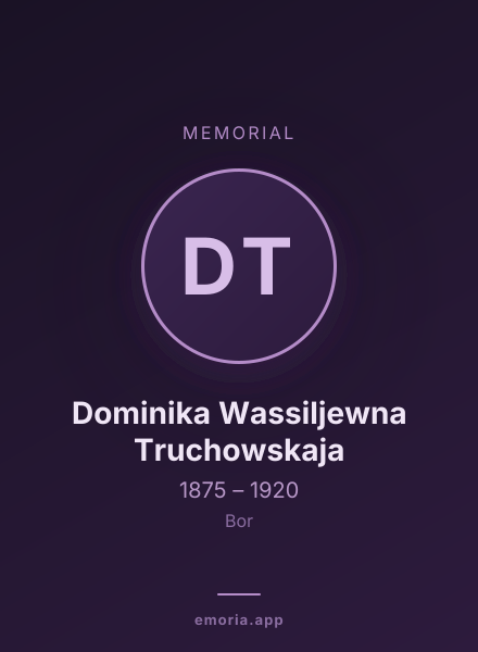 Memorial portrait of Dominika Wassiljewna Truchowskaja