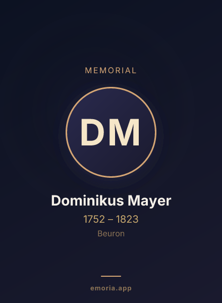 Memorial portrait of Dominikus Mayer