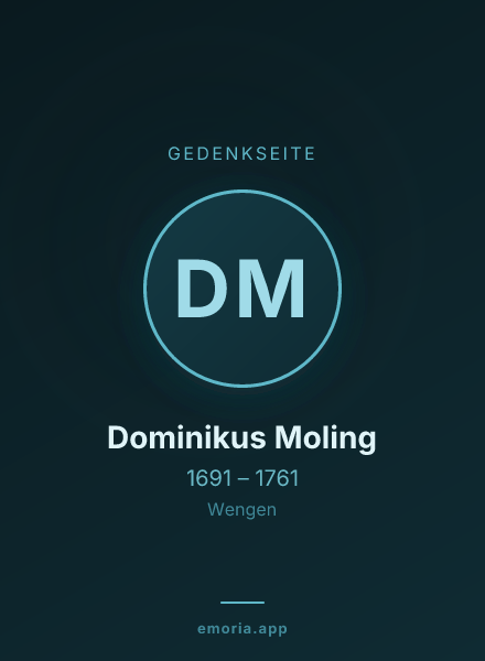 Gedenkportrait von Dominikus Moling