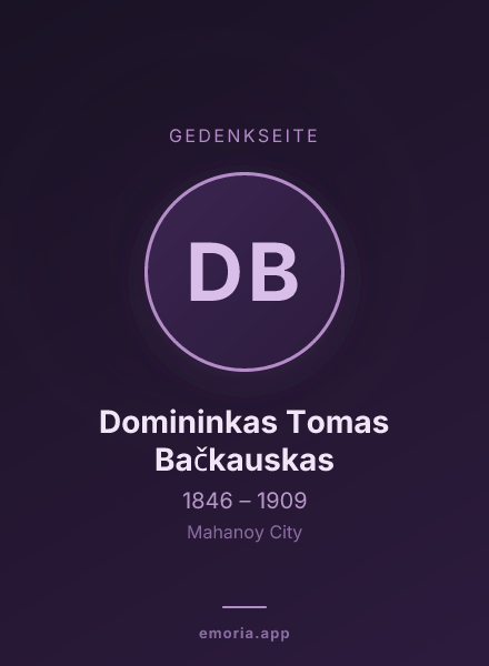 Gedenkportrait von Domininkas Tomas Bačkauskas