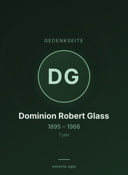 Gedenkportrait von Dominion Robert Glass