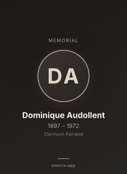 Memorial portrait of Dominique Audollent