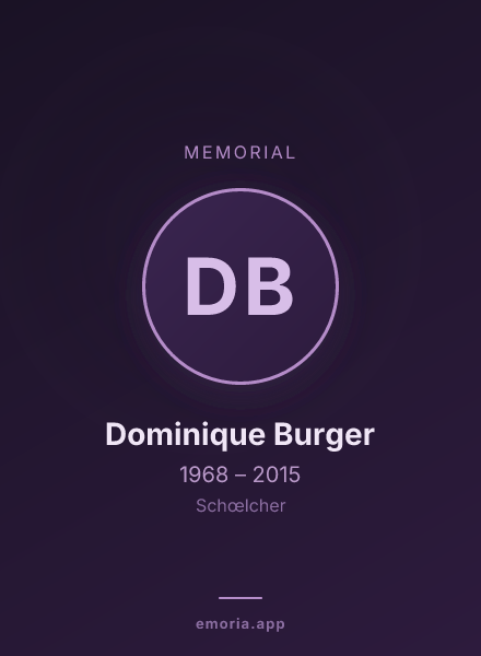 Memorial portrait of Dominique Burger