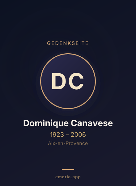 Gedenkportrait von Dominique Canavese