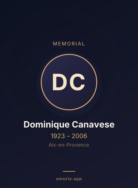 Memorial portrait of Dominique Canavese