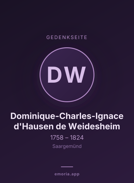 Gedenkportrait von Dominique-Charles-Ignace d'Hausen de Weidesheim