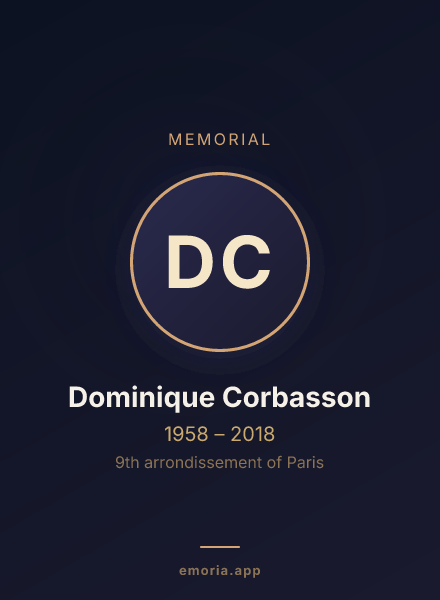 Memorial portrait of Dominique Corbasson