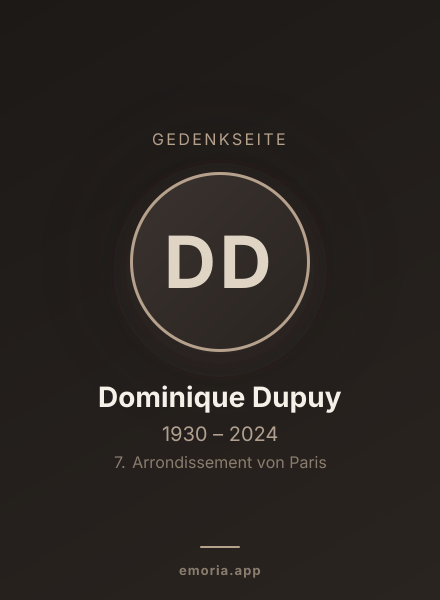 Gedenkportrait von Dominique Dupuy