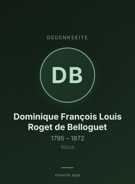 Gedenkportrait von Dominique François Louis Roget de Belloguet