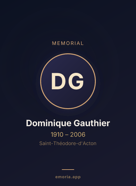 Memorial portrait of Dominique Gauthier