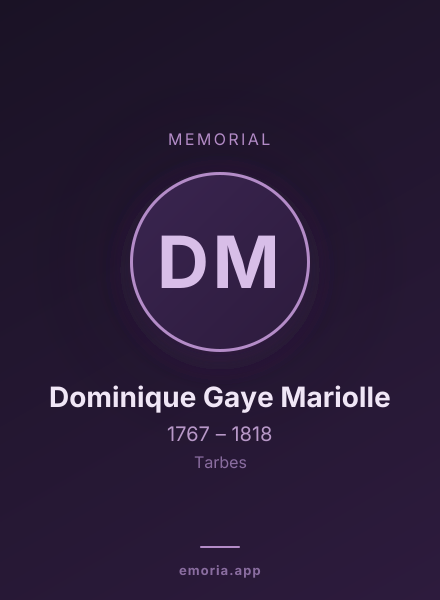 Memorial portrait of Dominique Gaye Mariolle