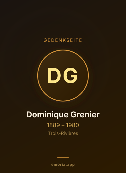 Gedenkportrait von Dominique Grenier