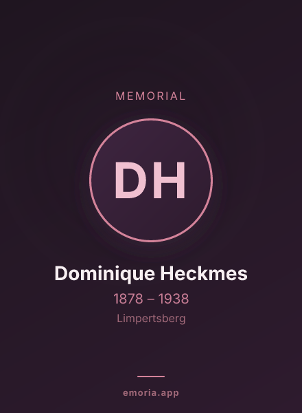 Memorial portrait of Dominique Heckmes