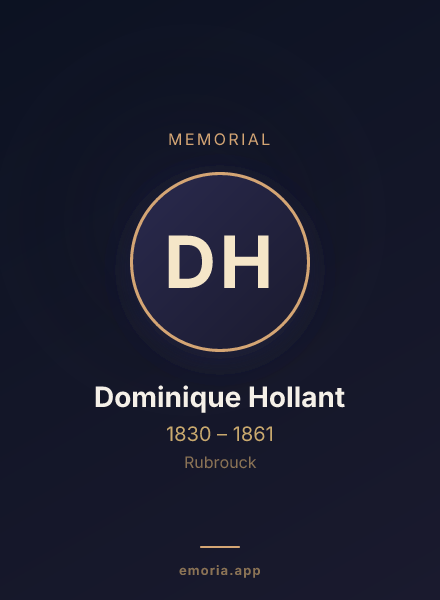 Memorial portrait of Dominique Hollant