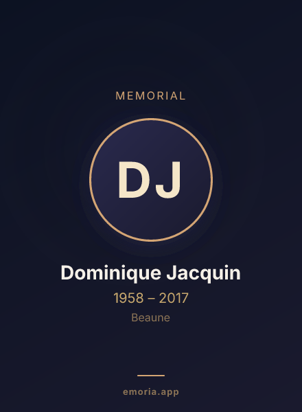 Memorial portrait of Dominique Jacquin