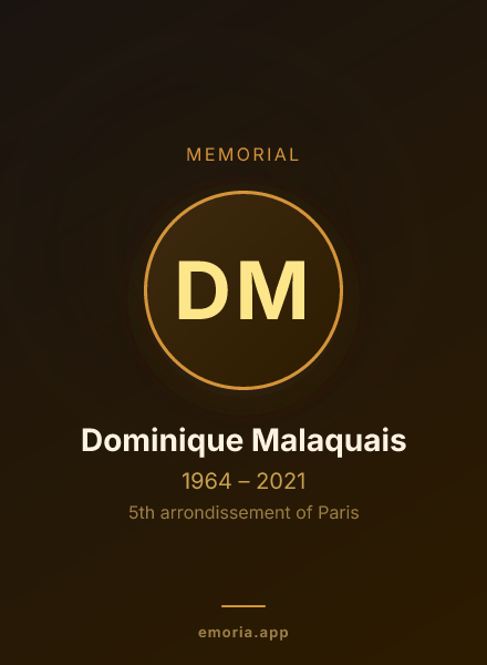 Memorial portrait of Dominique Malaquais