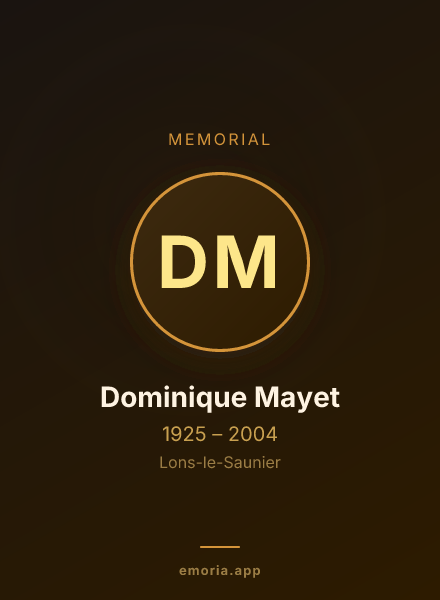 Memorial portrait of Dominique Mayet