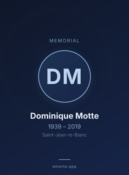 Memorial portrait of Dominique Motte